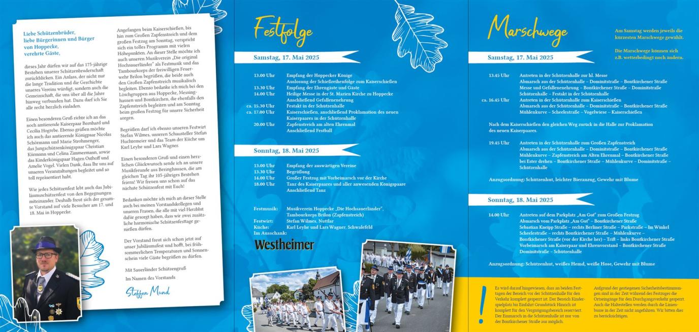 Flyer Jubiläumsschützenfest rückseite