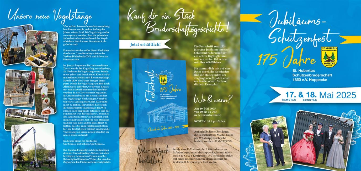 Flyer Jubiläumsschützenfest vorderseite